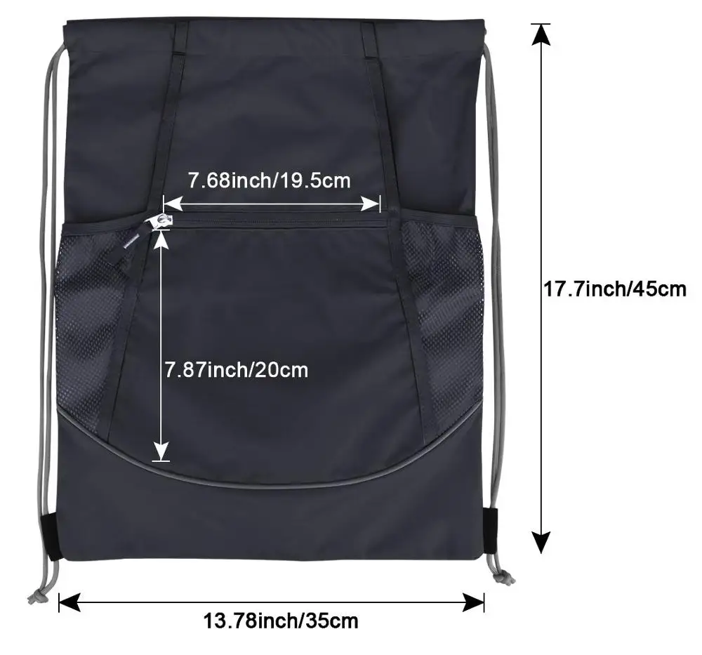 Gymbag Large Drawstring Sack Pack Sports Backpack String Bag Cinch Sack Custom Waterproof Polyester Unisex Soft Handle