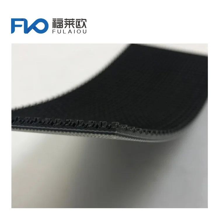 2021 new Newly Design Black Wedge Rough Top Surface Conveyor Belt