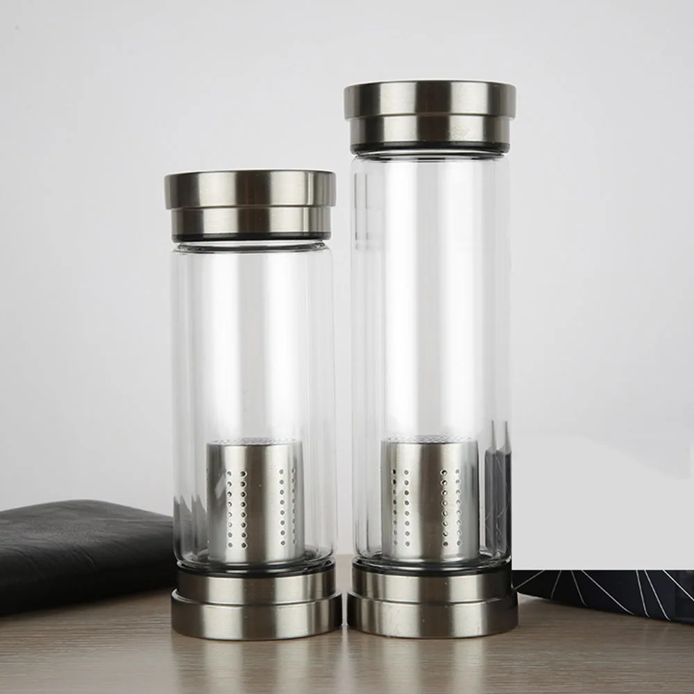 CHUFENG High Borosilicate Glass Tea Filter Water Bottle