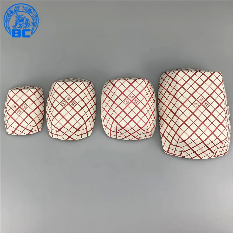 
wholesale Custom logo printed No folding boat shape grilled chicken pieces wrapped in paper boxes for hot dog 