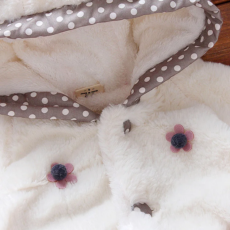 
wholesale baby coat imitate fur 6 month cute ear winter baby hoodie coat 