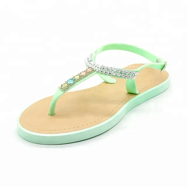 New Fashion Flat Soft PVC PCU Sole Ladies Sandal
