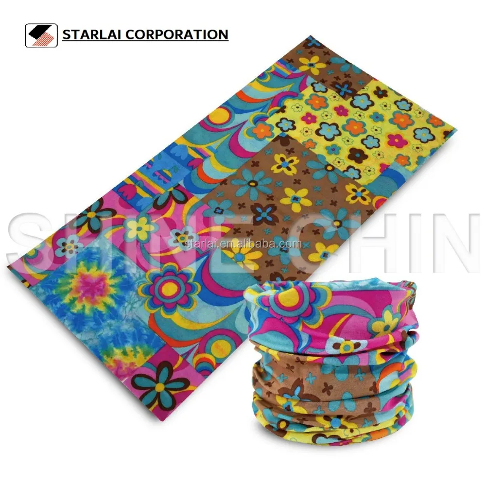 Custom Design 100% Polyester Seamless Tube Bandana Multi-Function Outdoor Sport Headwear for Adults European American Style