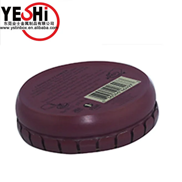 small round round click clack mint/sugar packing tin box