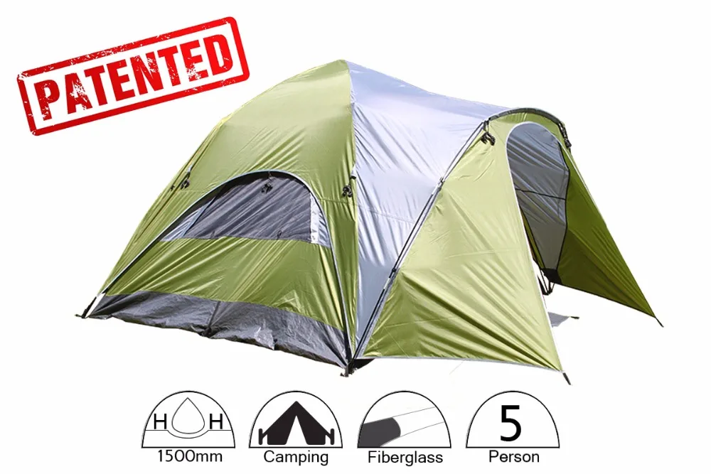 OUTDOOR 5 PERSON DOME FAMILY TENT DOUBLE LAYER QUICK CAMPING TENT