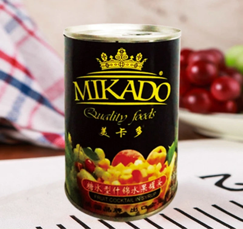 Chinese new crop canned mix fruit cocktail  in light syrup in pear juice