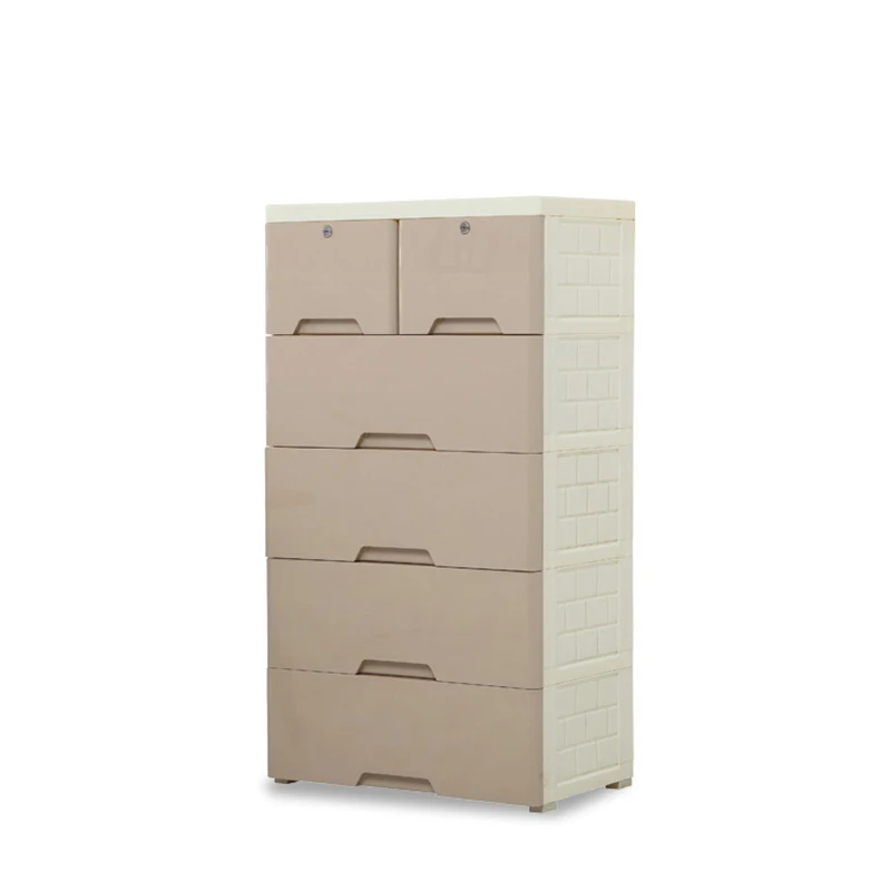 4-Tier Assemble Kids Plastic Storage Cabinet Drawers With Wheels And Locks