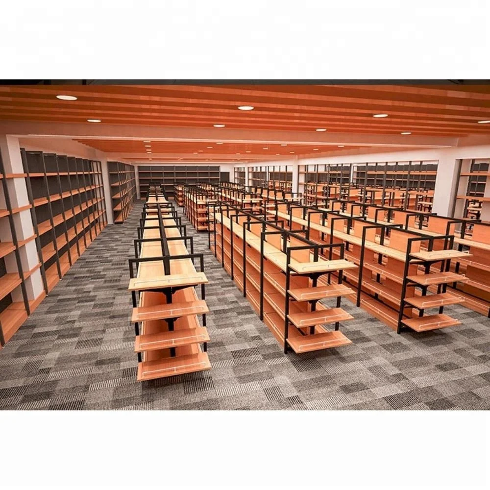 Grocery Metal Back Wooden shelving Pegboard panel Wooden Shelf