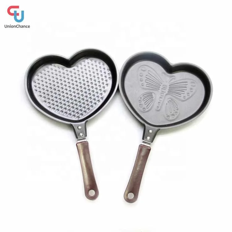 Non-stick Carbon Steel Heart Shape Pancake Pan Fry Pot Kitchen