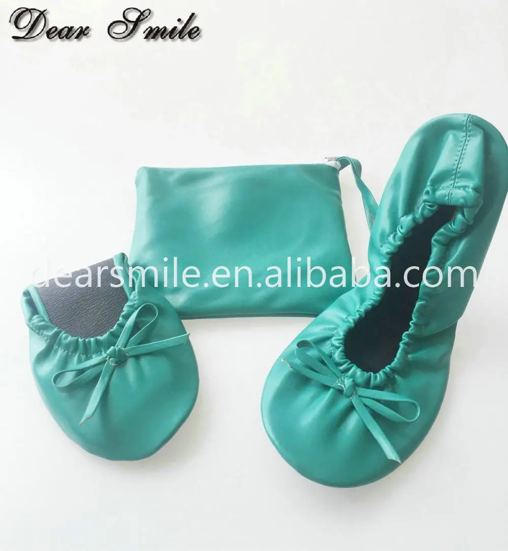 Fashion colorful women fold up shoes with purse for wedding guests
