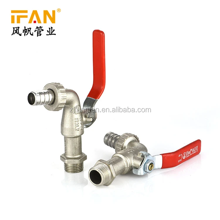 Ifan Factory New Italy Design 1/2'  Brass Water Outside Garden Tap Iron Red Handle Brass Bibcock