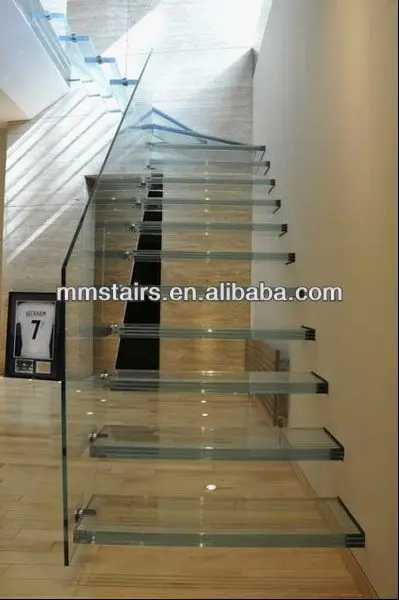 
Low Cost Interior Glass Floating Staircase Design 