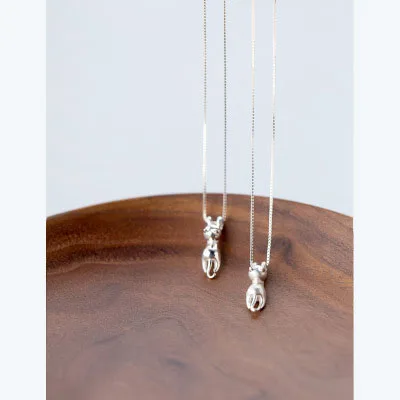 Sweet Cat Pendant Girls Necklace 925 Sterling Silver Jewelry