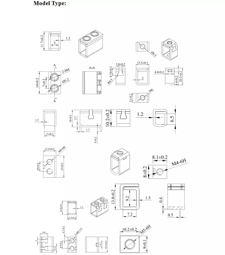 Cage Terminal Mechanical Parts For Electrical Devices Zn-plated Ni-plated