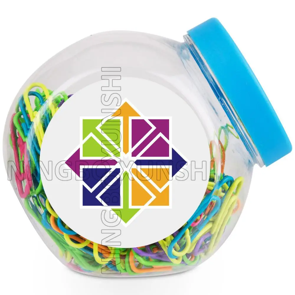 Cheap mini size office supplies table see-through PP Plastic candy vase screw up lid paper document file note clip organizer