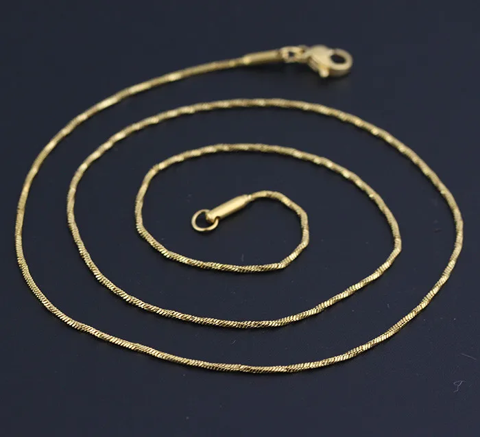 6161 Stainless Steel Real Gold Chain Necklace 18k Jewelry
