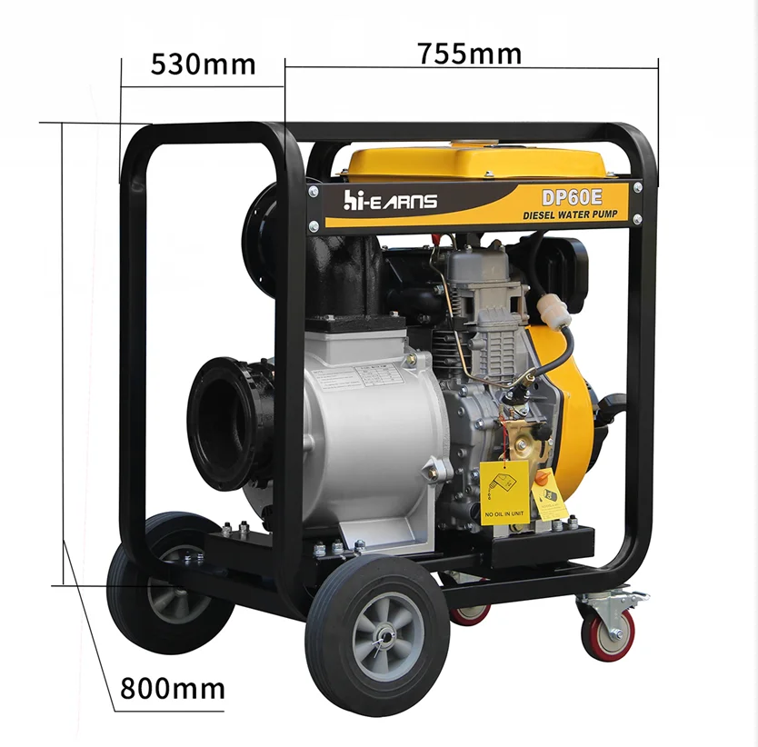 Air-cooled single cylinder 13hp 6 inch diesel water pump