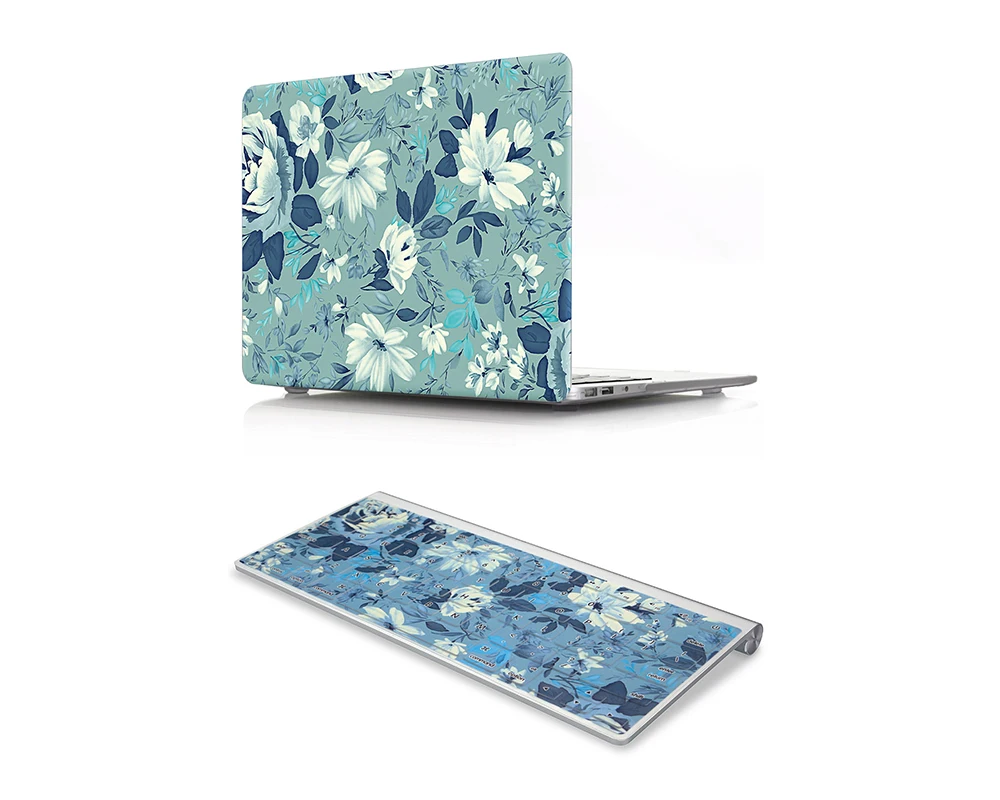 2 In 1 Beautiful Flower Hard Case and Keyboard Skin for Mac Air 13 Case m1 A2337 A2338 silicone laptop protective case