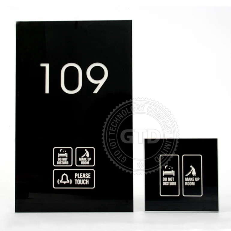 110V AC Black tempered Glass 433 wireless Touch Doorbell Plate System