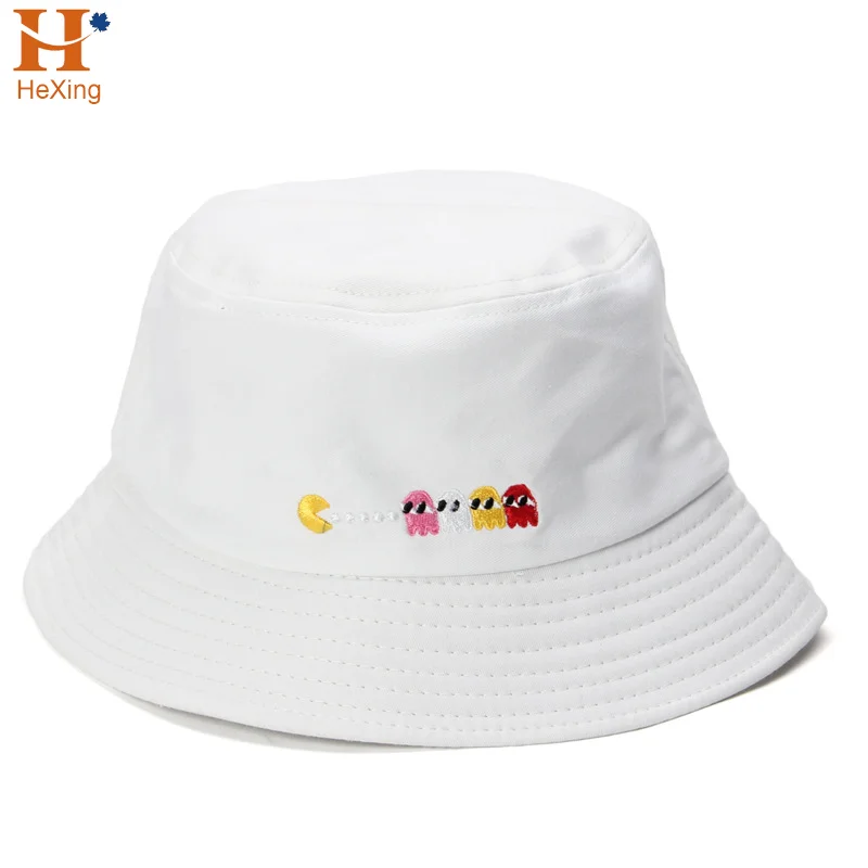 Outdoor Flat Top Wide Brim Fisherman Bucket Hat Kids Mens Sun Protection Custom Plain High Quality White Cotton Bucket Hat