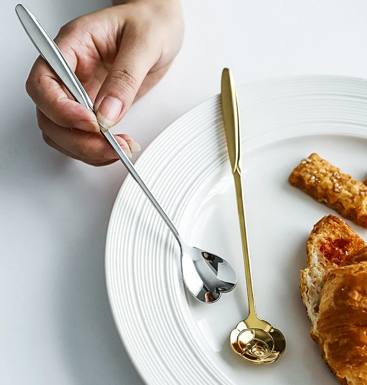 
New products ideas 2019 stainless steel Gold plated spoon coffee long handle spoon tea spoon stainless steel 