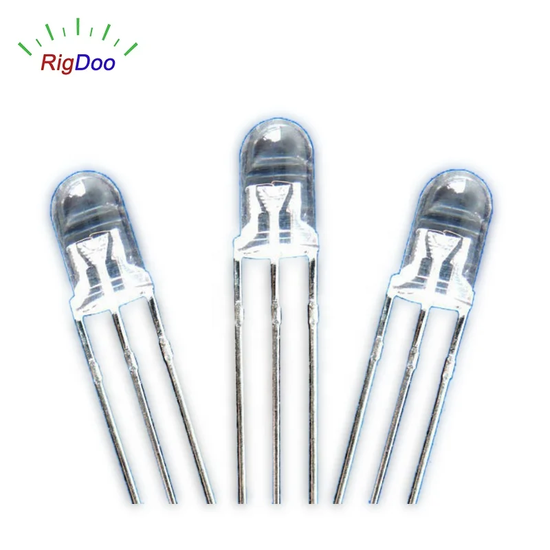 
5mm Round Bi-Color LED Chip Red Green 525nm F5 Twin Colors Emitter Diode Dual Colour Emitting LED Components Free Samples RoHS 