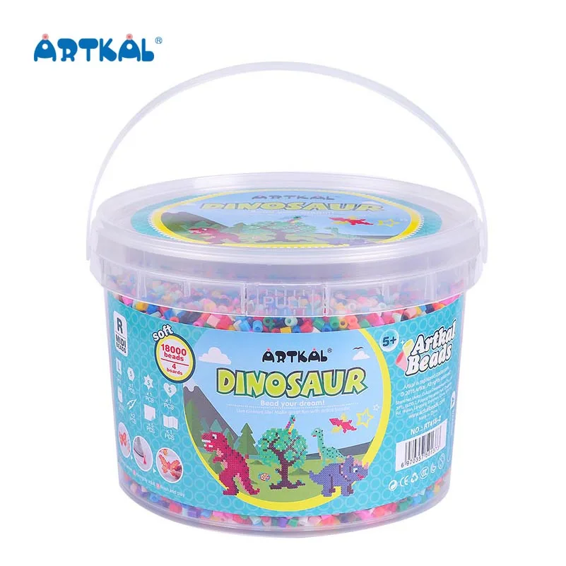18000 fuse beads Multi-Mix 5mm buckets Kids Toys Artkal Beads For Dinosaur Series Compatible with Perler