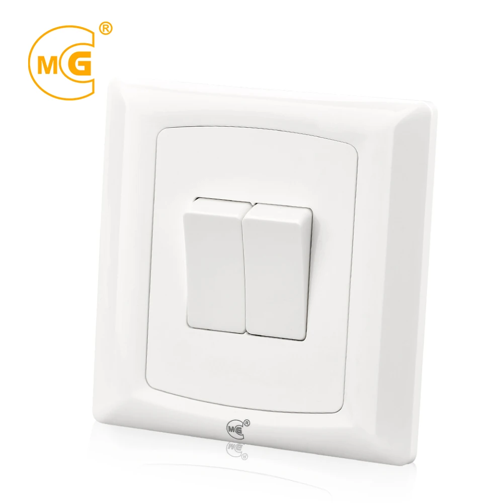 Electrical 10 A two gang one way wall light switch