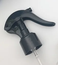 24-410 Black/white/clear  smooth Side Plastic trigger spray head with straw