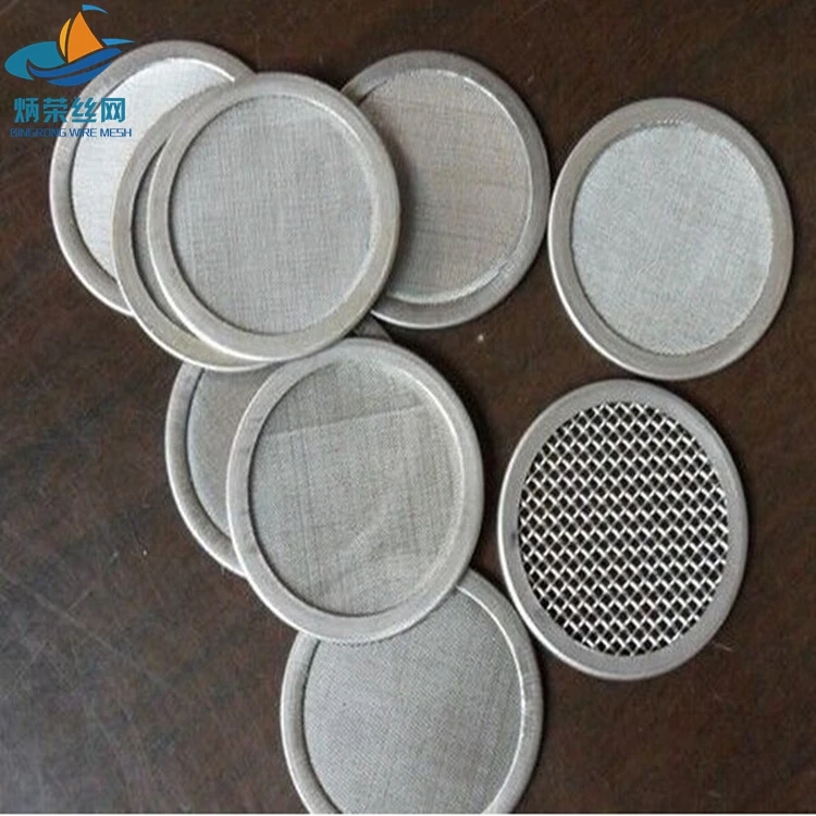60-120 mesh stainless steel filter screen disc / copper or aluminum edge wire filter screen