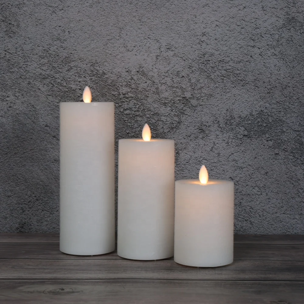 New products 2019 innovative product dancing flame pillar led tea light candle dancing moving flame led candles
