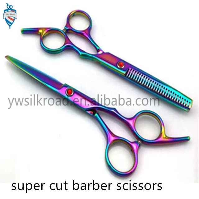 2018 New Style Professional swivel thumb hairdressing super cut barber colourful hairdressing scissors training head for hairdre