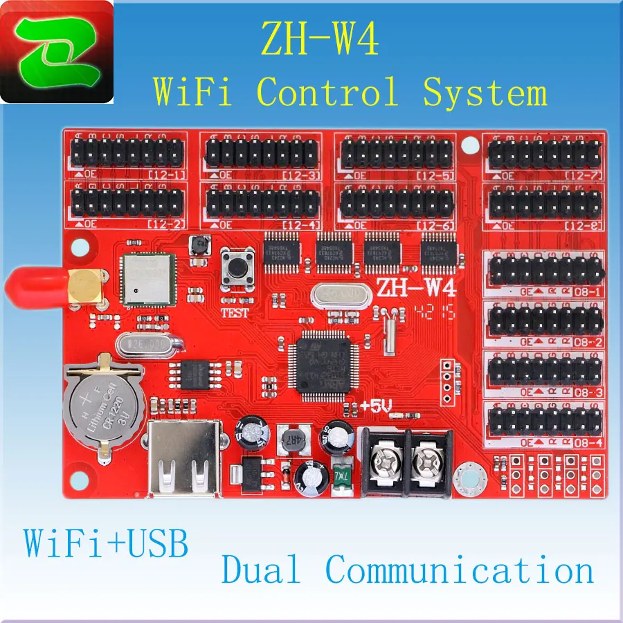 China ZH WiFi Controlled ZH-W4 Led Asynchronous Display Controller for Text Running