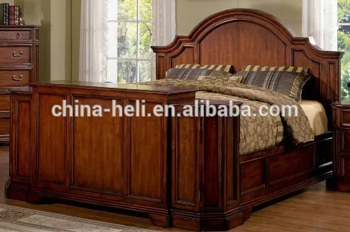 твердой древесины кровать с телевизором в подножки