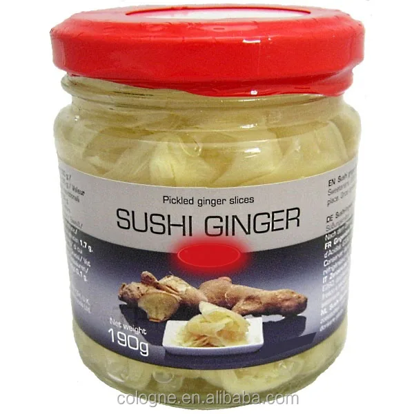 Preserved Sour and Sweet Gari Marinated Sushi Ginger White  for Japanese Sushi