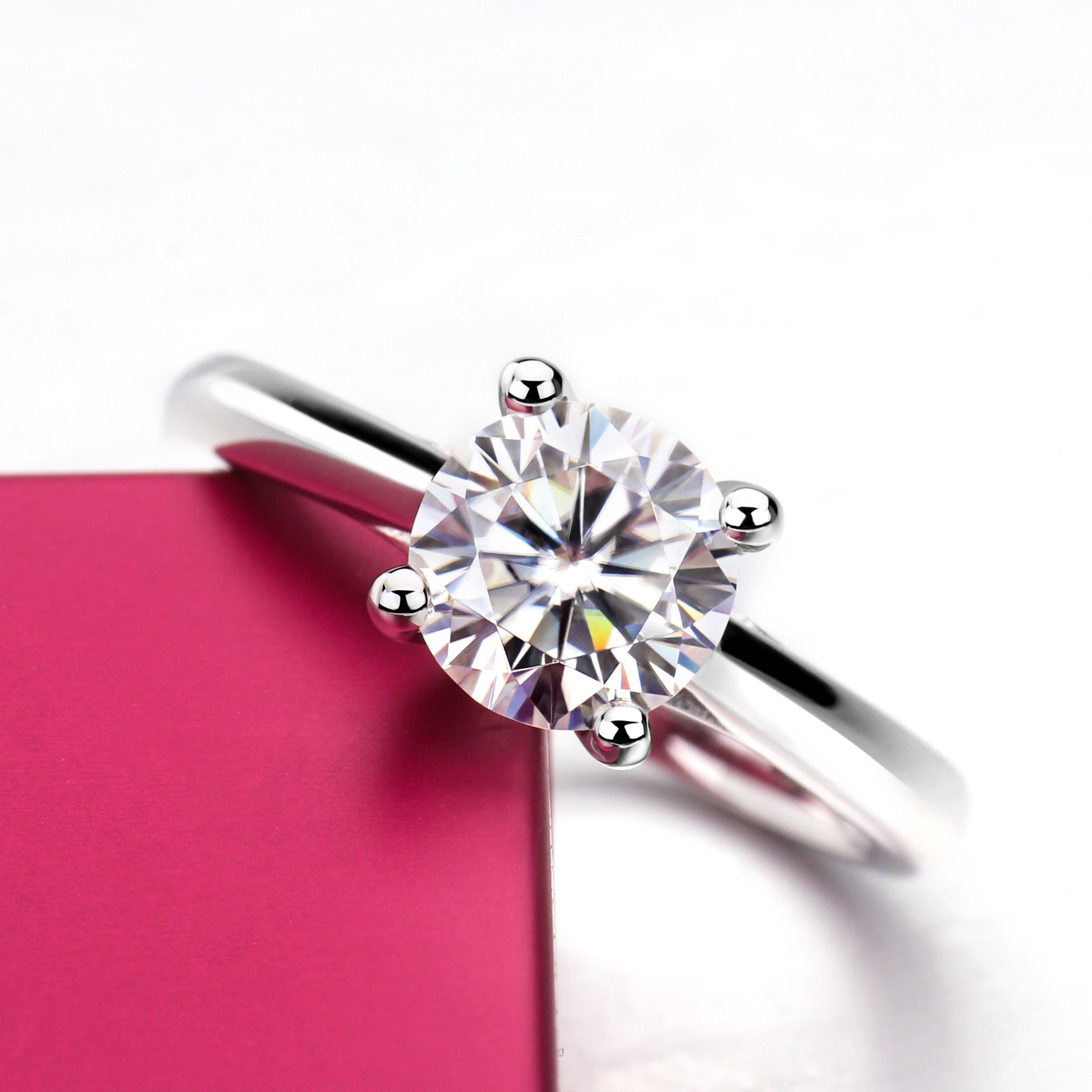 
Fine Jewelry Certificated Diamond Ring PT950 Moissanite Diamond Engagement Ring Engagement Bands or Rings Platinum Prong Setting 