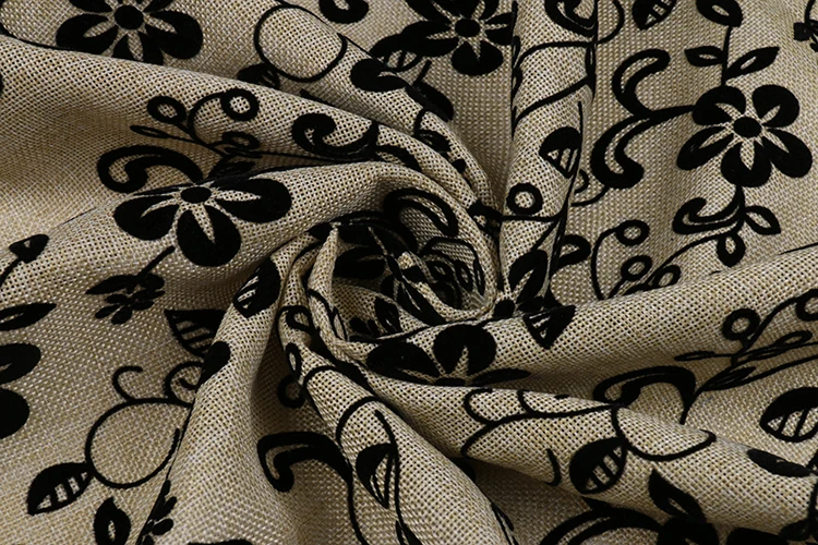 
Free khaki home textile embroidery living room furniture flock sofa fabric samples 