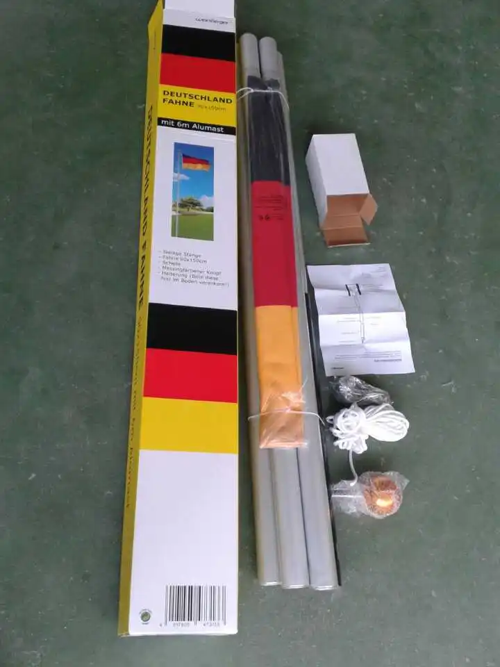 HIght Quality 16 20 25Ft Sectional Flagpole Kit Aluminum Flag Pole for Outdoor with Gold Ball