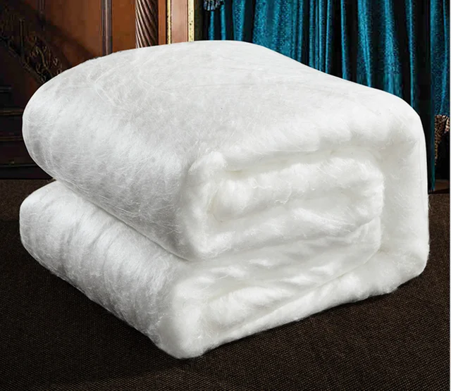 Customized 100% pure silk quilt filling A grade silk fiber 200*230cm 2kg comforter mulberry silk floss filling