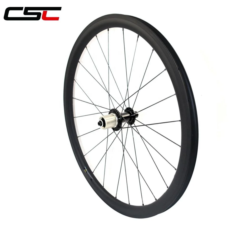 CSC 38mm depth 25mm width Tubular Carbon Fiber Bicycle Wheels Powerway R13 hub Mac CN424 Spokes Super Light Road Bike Wheels