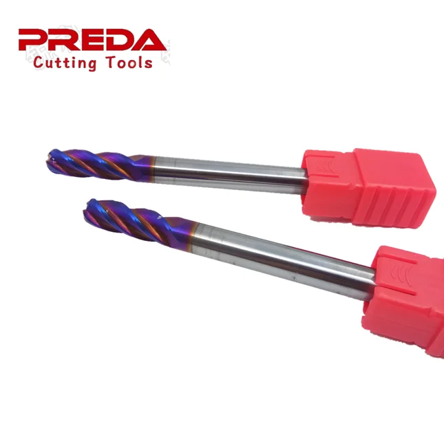 Solid Carbide 4 flutes ball nose end mills  with NANO Coating carbide tool