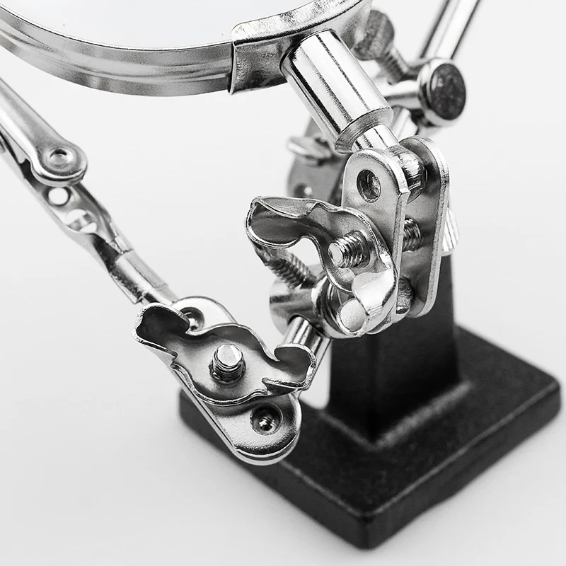 Hand Auxiliary Clamp Alligator Clip Stand Desk Magnifier