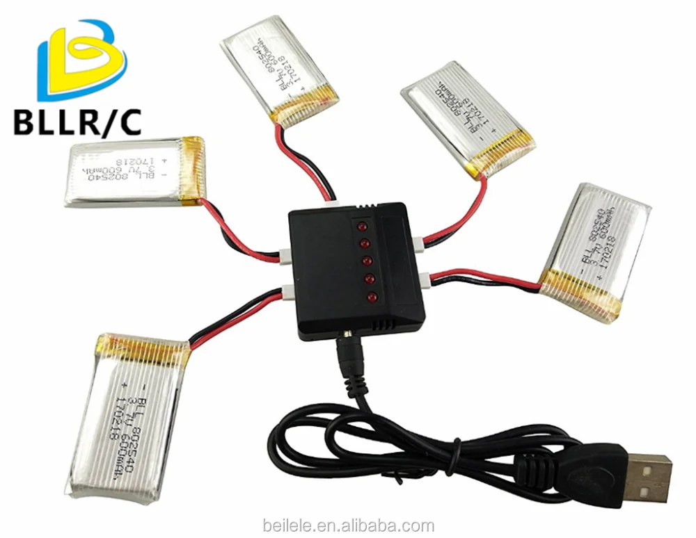 Зарядное устройство BLLRC 5 в 1 для литий-полимерных аккумуляторов и шт. 3 7 600 мач Syma X5C X5C-1 X5A X5 X5SC X5SW H5C V931 аккумулятор