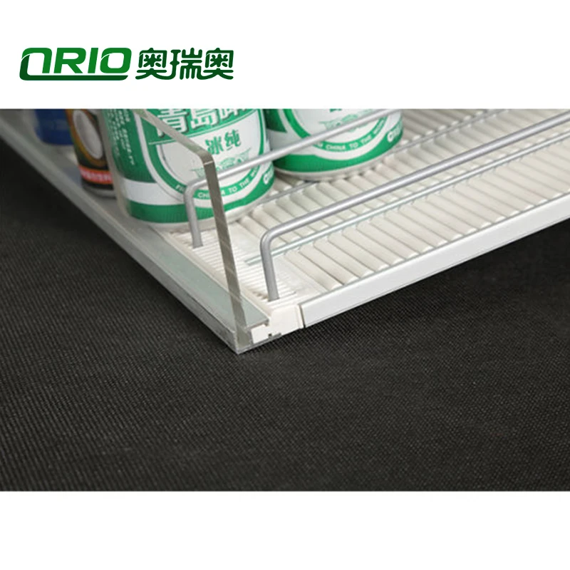 Magnetic Divider Plastic Gravity Feed Roller Shelf System For Beverage Cooler