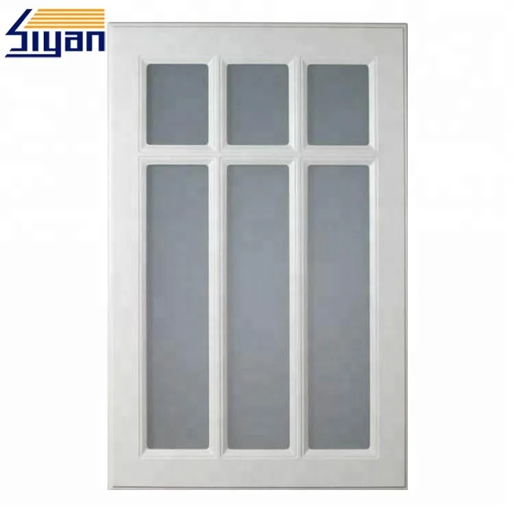 
custom design MDF frame glass kitchen cabinet doors price 