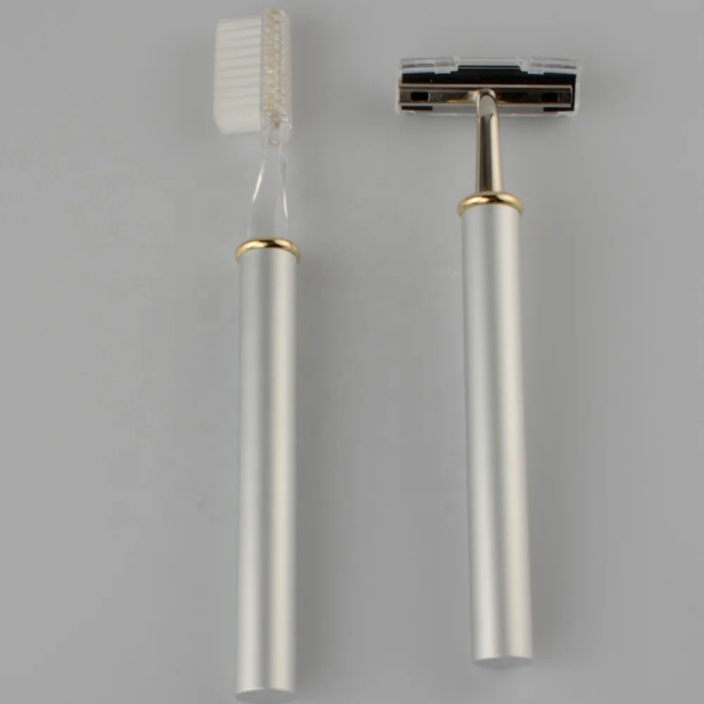 Yes Disposable Hotel and Toothbrush Twin Blade Feature Beard Trimmer / Shaving Razor Set Personal Care &gift Customized Chrome