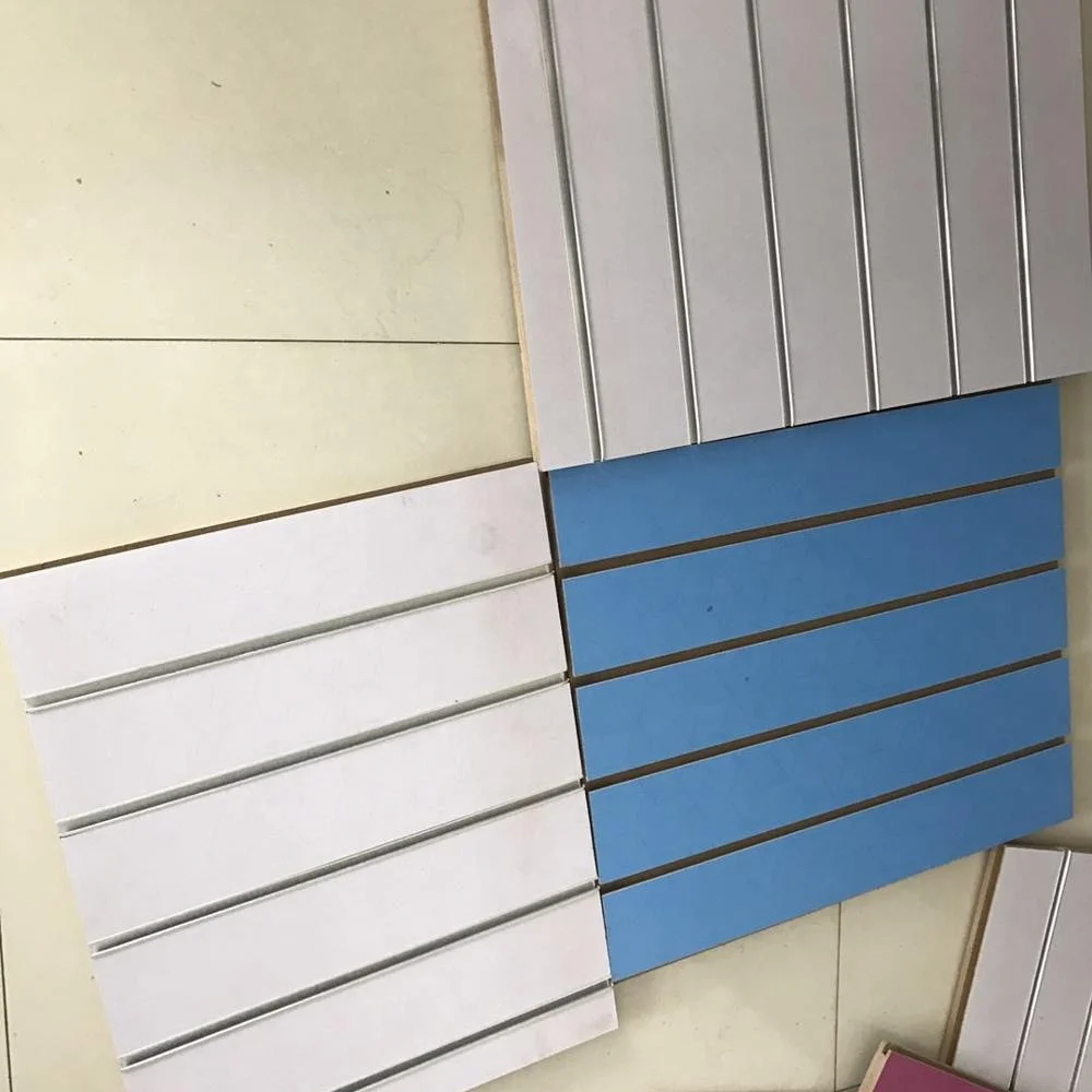 12mm 15mm 18mm Cheap slot mdf for Aluminum finished MDF slatwall panel display stand slotted board