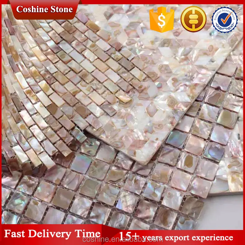 North america Designer home decor penny round shell mosaic tiles