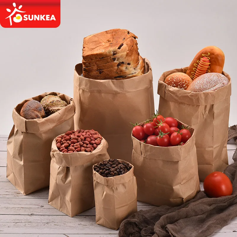 Custom made take away fast food kraft paper bag