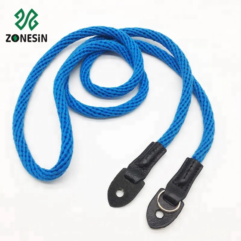 Fashion High Quality Blue Climbing Rope Braided Cotton DSLR Camera Neck Straps